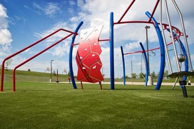 Artificial playground grass installed by SYNLawn