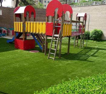Artificial grass playground installed by SYNLawn