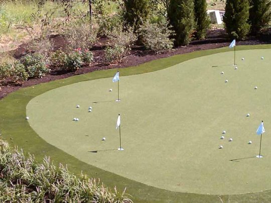 Artificial backyard putting green installed in Arkansas