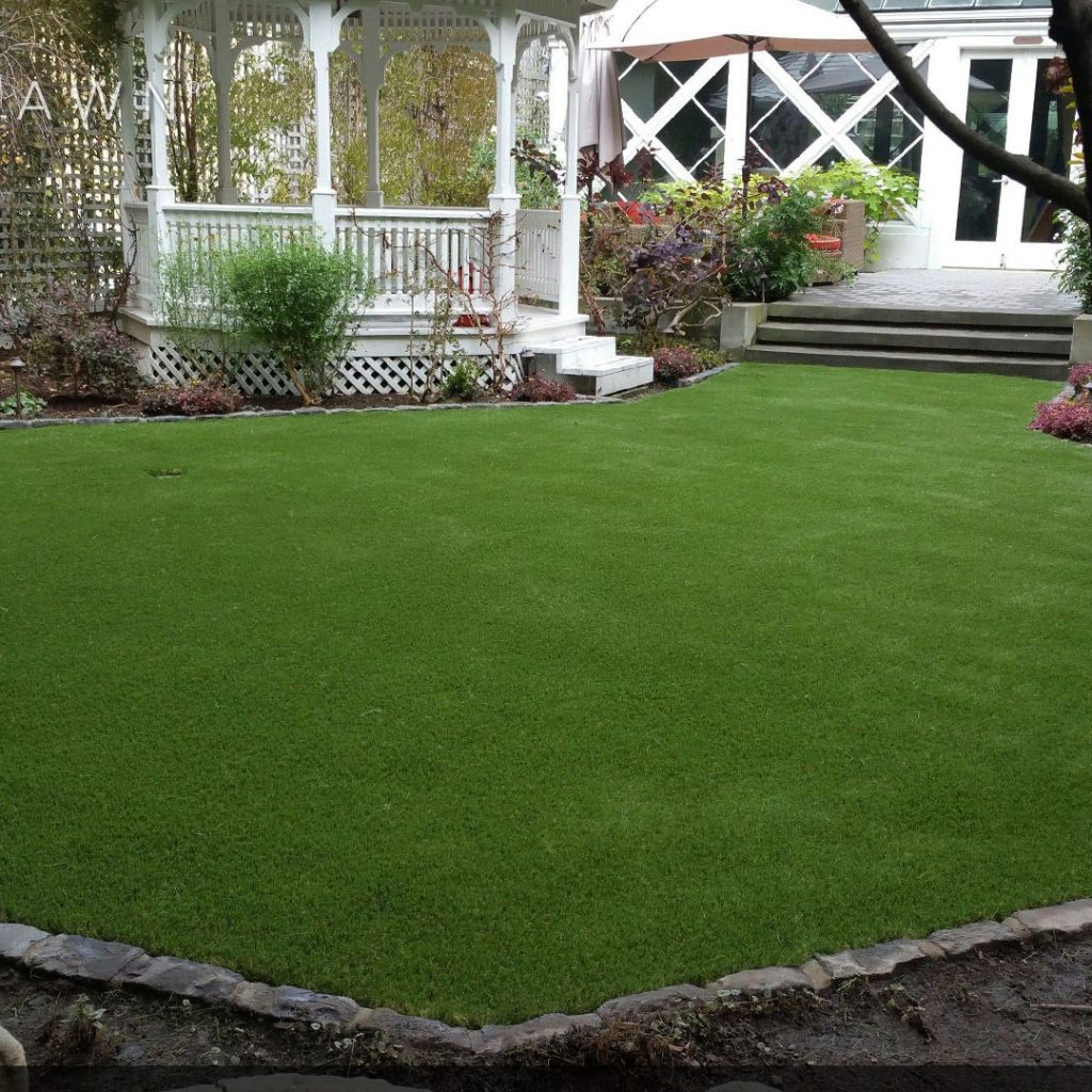 Artificial grass backyard with Gazebo