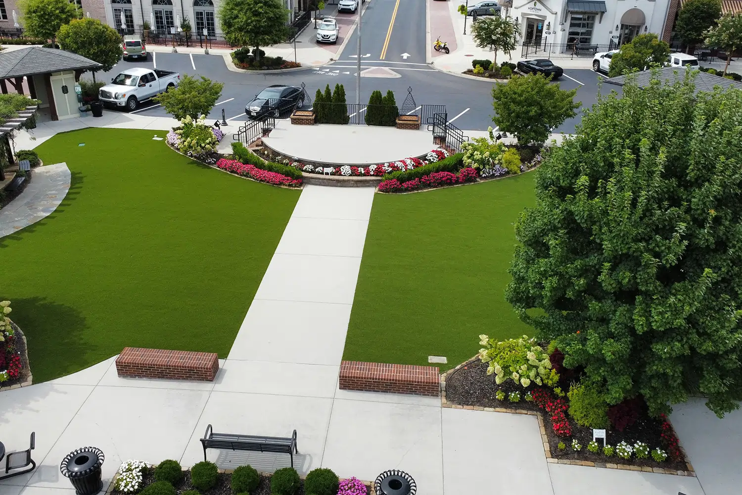 Commercial artificial grass walkway installed by SYNLawn