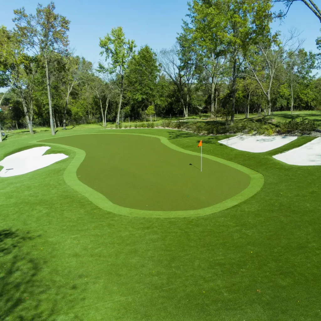 Artificial grass putting green installed by SYNLawn