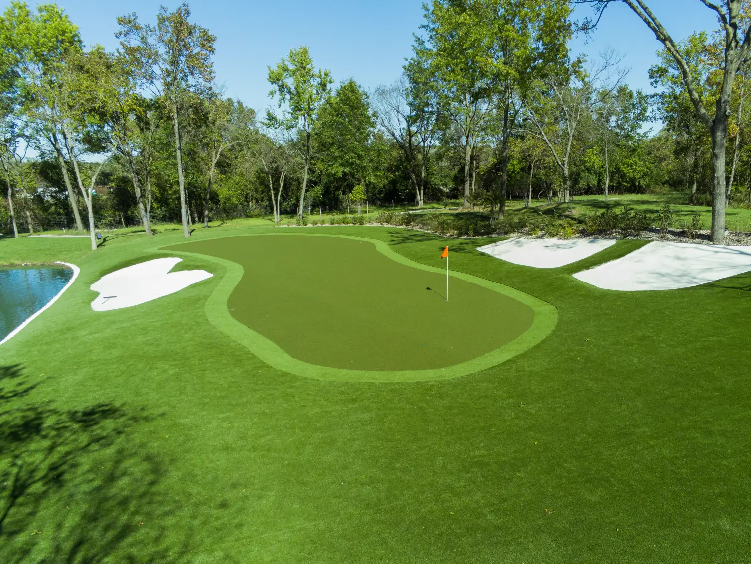 Artificial grass putting green installed by SYNLawn