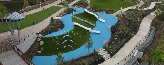 hotel-artificial-grass-playground-synlawn Artificial grass hotel playground in Little Rock, AR installed by SYNLawn