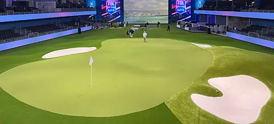 Indoor artificial golf green installation from SYNLawn