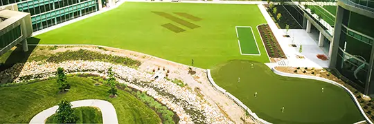 Commercial artificial grass lawn installed by SYNLawn