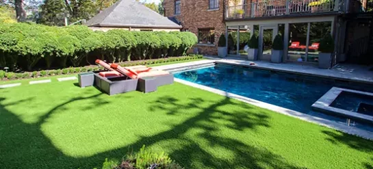 Artificial grass backyard installation from SYNLawn Arkansas