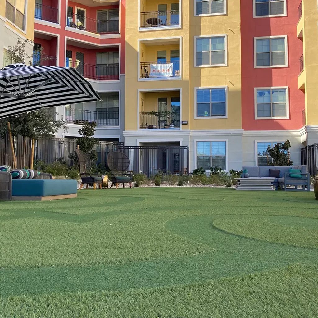 Artificial grass apartment installation from SYNLawn